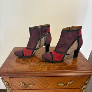 Roberto Morelli Color Block Suede Ankle Boots Size 39